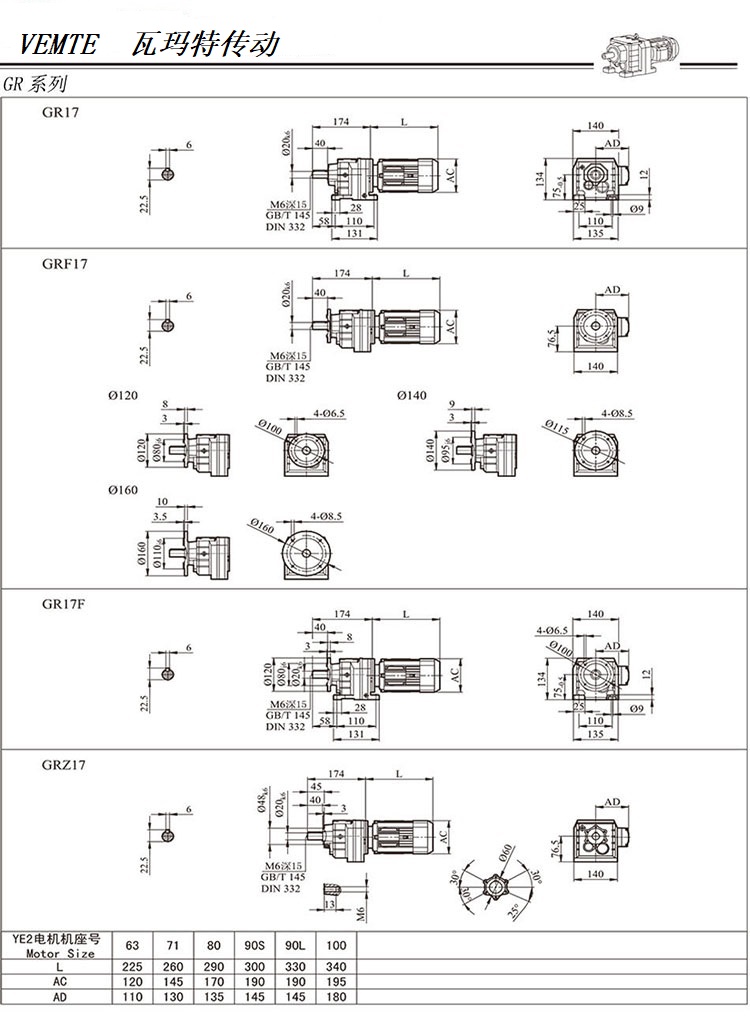 R17減速機(jī)圖紙，R00系列齒輪減速器尺寸圖